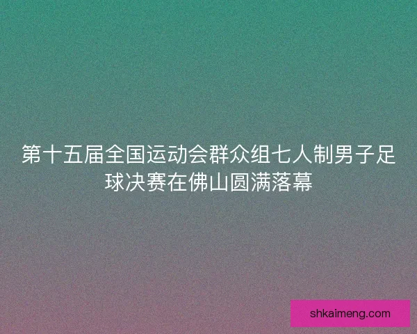 第十五届全国运动会群众组七人制男子足球决赛在佛山圆满落幕 第十五届全国运动会群众组七人制男子足球决赛在佛山圆满落幕